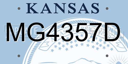 MG4357D Kansas License Plate
