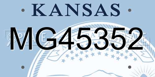 MG45352 Kansas License Plate