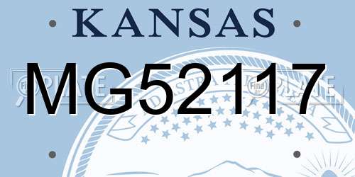 MG52117 Kansas License Plate