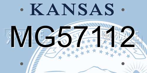 MG57112 Kansas License Plate