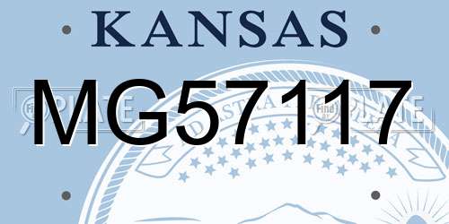 MG57117 Kansas License Plate