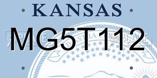 MG5T112 Kansas License Plate