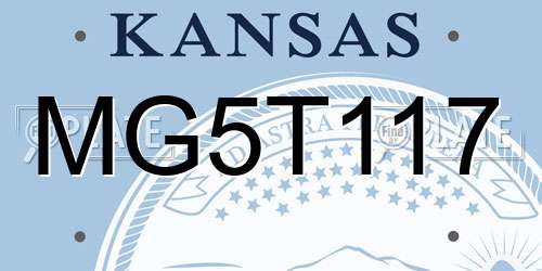 MG5T117 Kansas License Plate