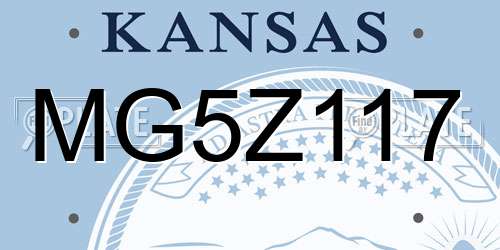 MG5Z117 Kansas License Plate