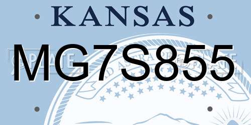 MG7S855 Kansas License Plate