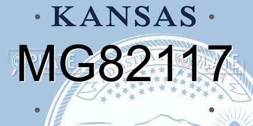 MG82117 Kansas License Plate