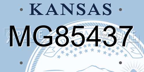 MG85437 Kansas License Plate