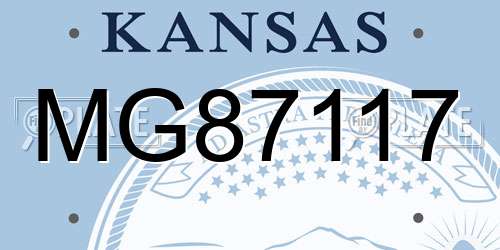 MG87117 Kansas License Plate