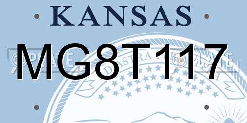 MG8T117 Kansas License Plate