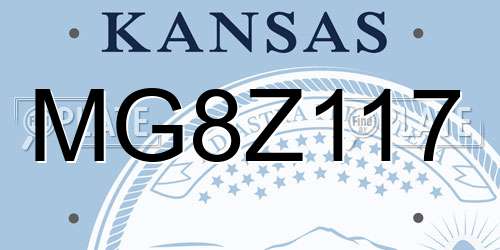 MG8Z117 Kansas License Plate