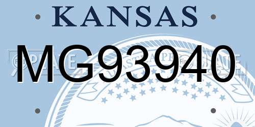 MG93940 Kansas License Plate