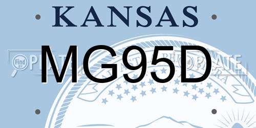 MG95D Kansas License Plate