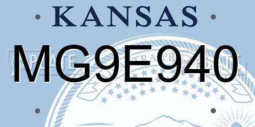 MG9E940 Kansas License Plate
