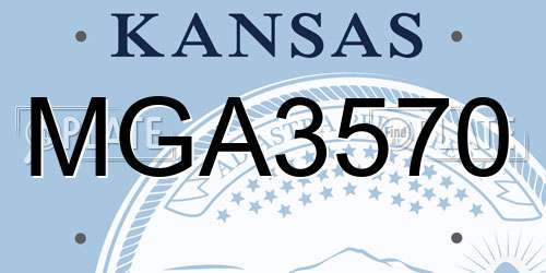 MGA3570 Kansas License Plate