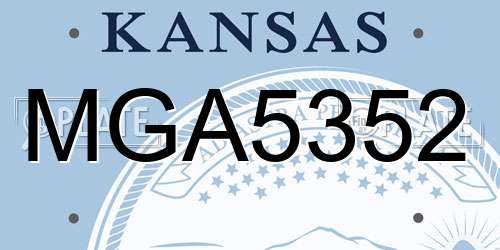 MGA5352 Kansas License Plate