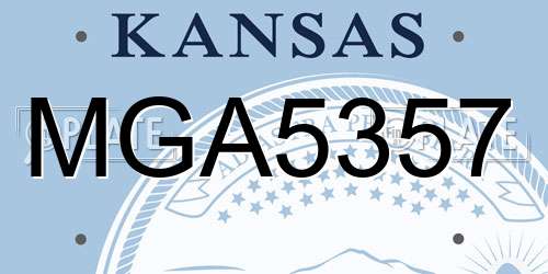 MGA5357 Kansas License Plate
