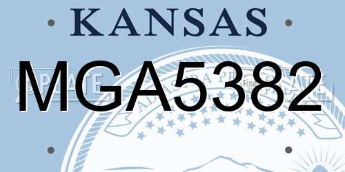 MGA5382 Kansas License Plate