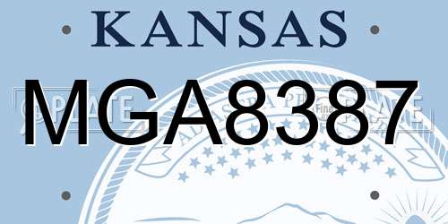 MGA8387 Kansas License Plate