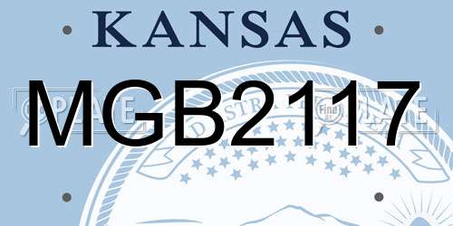 MGB2117 Kansas License Plate
