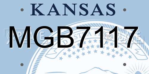MGB7117 Kansas License Plate