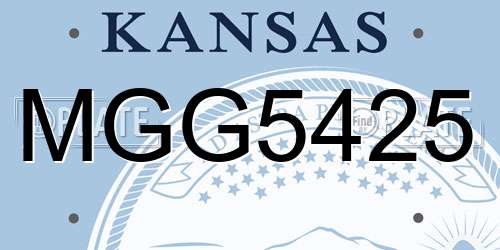 MGG5425 Kansas License Plate
