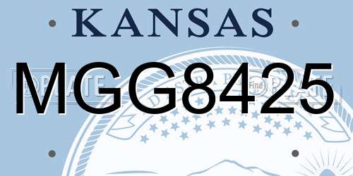 MGG8425 Kansas License Plate
