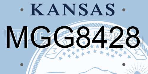 MGG8428 Kansas License Plate