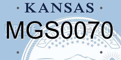 MGS0070 Kansas License Plate