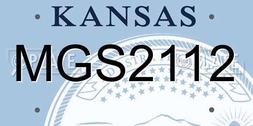 MGS2112 Kansas License Plate