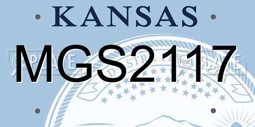 MGS2117 Kansas License Plate