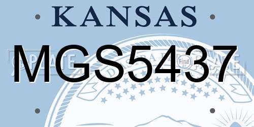 MGS5437 Kansas License Plate