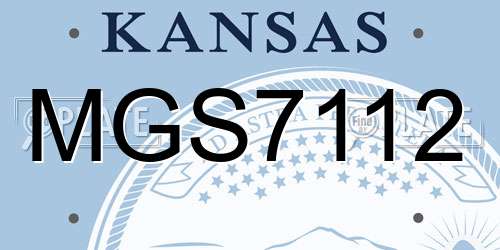 MGS7112 Kansas License Plate