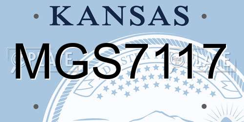 MGS7117 Kansas License Plate