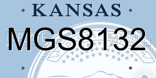 MGS8132 Kansas License Plate
