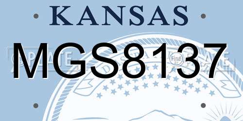 MGS8137 Kansas License Plate