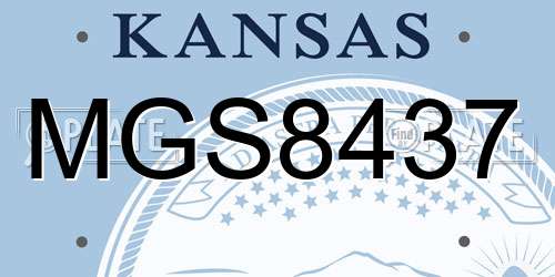MGS8437 Kansas License Plate