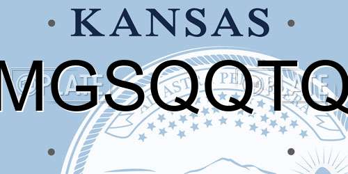 MGSQQTQ Kansas License Plate