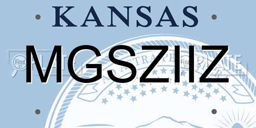 MGSZIIZ Kansas License Plate