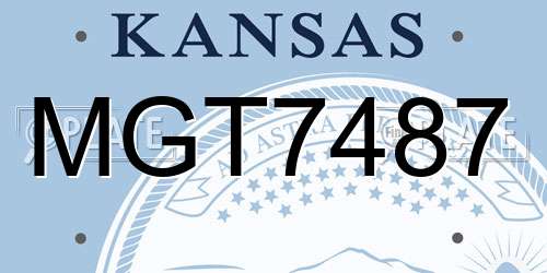 MGT7487 Kansas License Plate