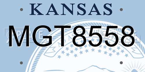 MGT8558 Kansas License Plate
