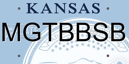 MGTBBSB Kansas License Plate