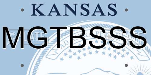 MGTBSSS Kansas License Plate