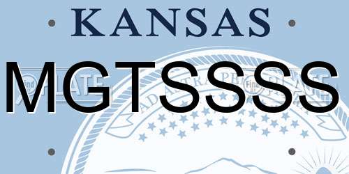 MGTSSSS Kansas License Plate