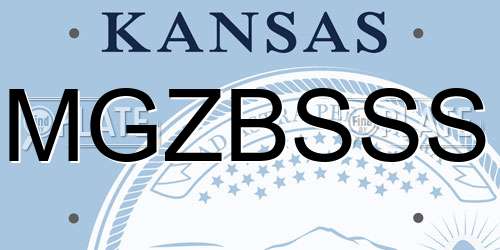 MGZBSSS Kansas License Plate