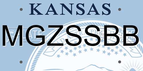 MGZSSBB Kansas License Plate