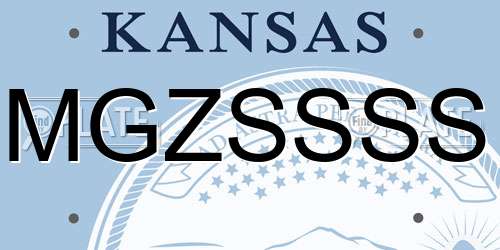 MGZSSSS Kansas License Plate