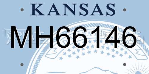 MH66146 Kansas License Plate