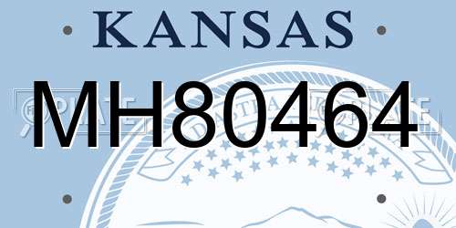 MH80464 Kansas License Plate