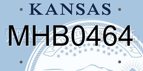 MHB0464 Kansas License Plate
