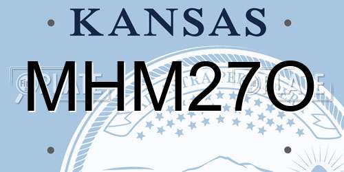 MHM27O Kansas License Plate